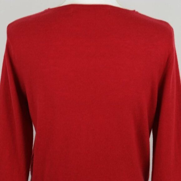 Sparrow by Anthropologie Women's Large Red Cashmere Blend Button Up Cardigan - Picture 4 of 6